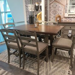 Lodenbay Antique Gray Dining Table And 6 Chairs$10 Down Payment And Financing Available