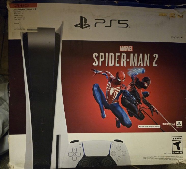 Sony PS5 Blu-Ray Edition Console Spider-Man 2 Bundle - White-