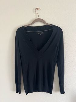 Express Design Studio Black V-Neck Sweater Size S