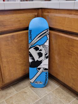 Suavecito Jamie Espinosa Skateboard Deck. Size length 31-5/8 long. Width Is 8.25. Brand New Griptape. Never Used, But did have trucks mounted to it.