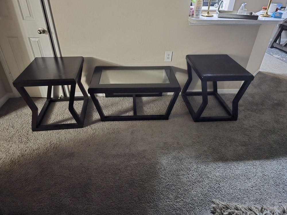 DARK CHERRY COFFEE TABLE SET