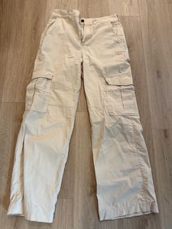 Beige Wide-Leg Cargo Pants adult medium