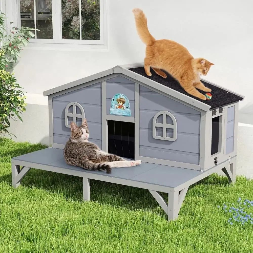 Coziwow 39''L Elevated Outdoor Cat House