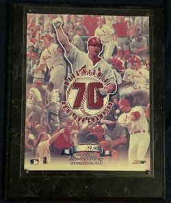 Mark McGwire 1998 70 Home Run Champion Limited Edition Cardinals Plaque