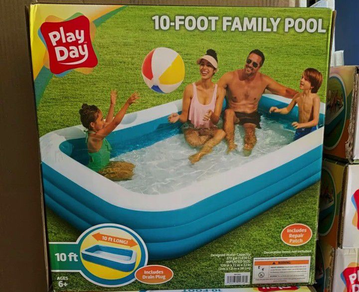 120/" x 72/" x 22 Play Day Rectangular Inflatable Family Pool BRAND NEW!!