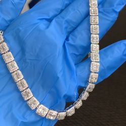 925 Silver Moissanite Diamond Chains 