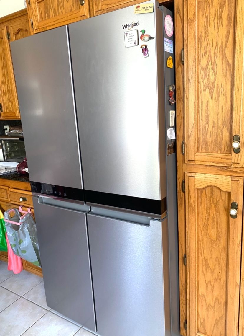 Whirlpool Refrigerator 4 French Doors . Two Years Old