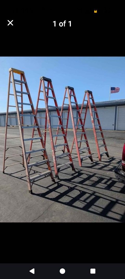 10 Ft Industrial Ladder Heavy Duty 300 Lb Rated 2 Remaining $140 Each