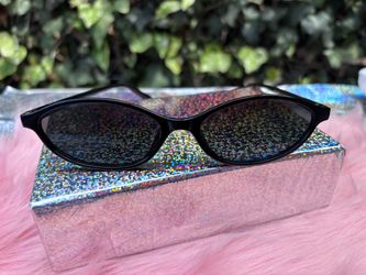 Black Oval Sunglasses with Dark Tint Shades NEW