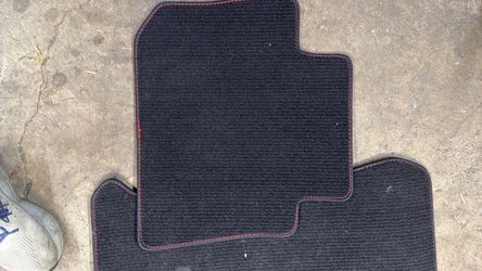WRX Black Car Floor Mats with Red Stitching