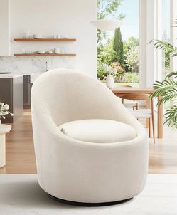 Hidden-Storage Swivel Accent Chair 