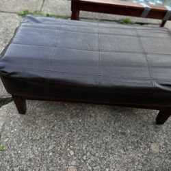 Large Leather Ottoman Brown