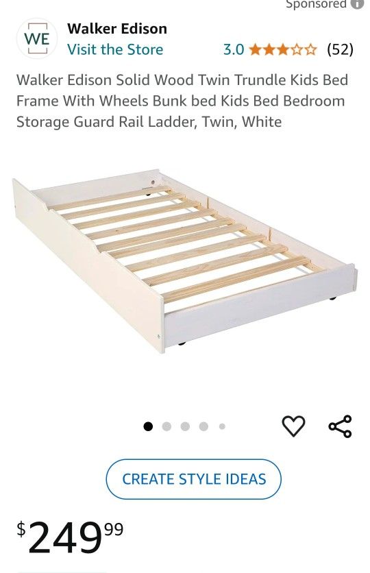 Solid Wood Twin Trundle Bed White
