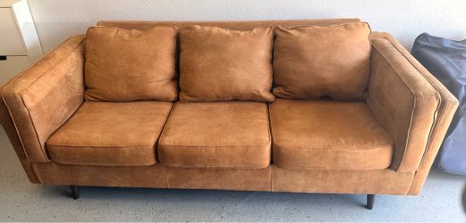 Ashley "Maimz" Caramel Mid-Century Sofa