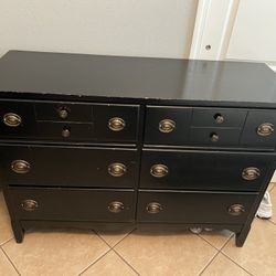 Antique Painted Black Dresser 
