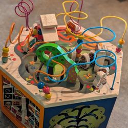 Baby Wooden Activity Cube - Youniversity A School-Themed Activity Center