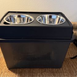 Pet Feeding & Water Station Bundle (Bowls, Storage Bin, Fountain) – $25