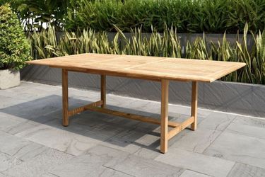 BRAND NEW 100% FSC Solid Teak Extendable Patio Table Ideal Furniture Set For Outdoor