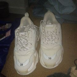 Balenciaga, Triple S, White, Size 38eu, Size 7 1/2us