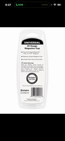 Remington Universal 20 Gauge magazine cap with rear swivel stud
