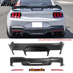 Fits 2015–2023 Mustang Dark Horse Rear Bumper + Diffuser + LED GT-V Light +Reflector