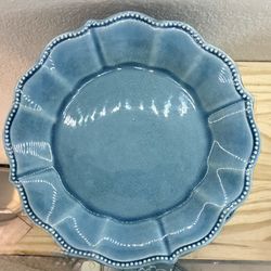Pioneer Women Denim Dinner Stoneware Plate