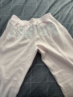 Pink Senior Sweatpants with Lace Lettering Hollister