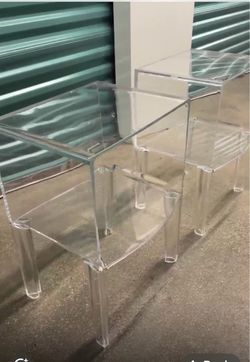 Set of 2 acrylic side tables or night stands