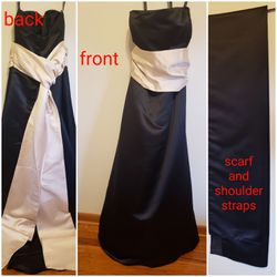 Bill Levkoff Formal Gown + Shawl and shoulder hook straps for Bride, bridesmaid, dance, theatre.