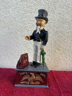 Vintage Uncle Sam Mechanical Coin Bank