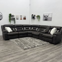 Brown Recliner Sectional Couch - Free Delivery 