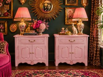 Gorgeous Pink French Provincial Nightstands
