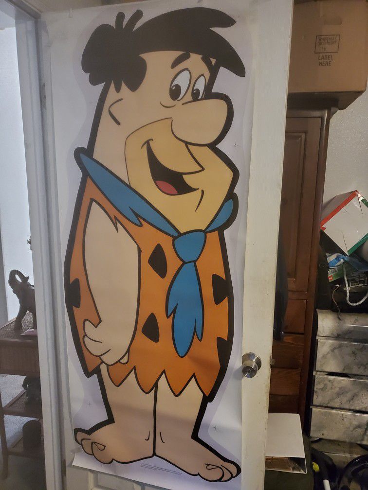 Classic Vintage Fred Flintstone Or Barney Rubble Door Size Poster 