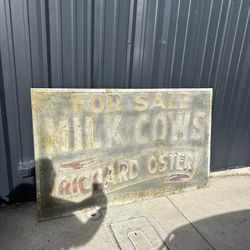 LARGE Milk Cows Embossed Sign FARM FEED SEED