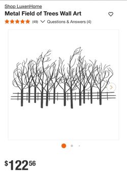 LuxenHome Metal Field of Trees Wall Art
