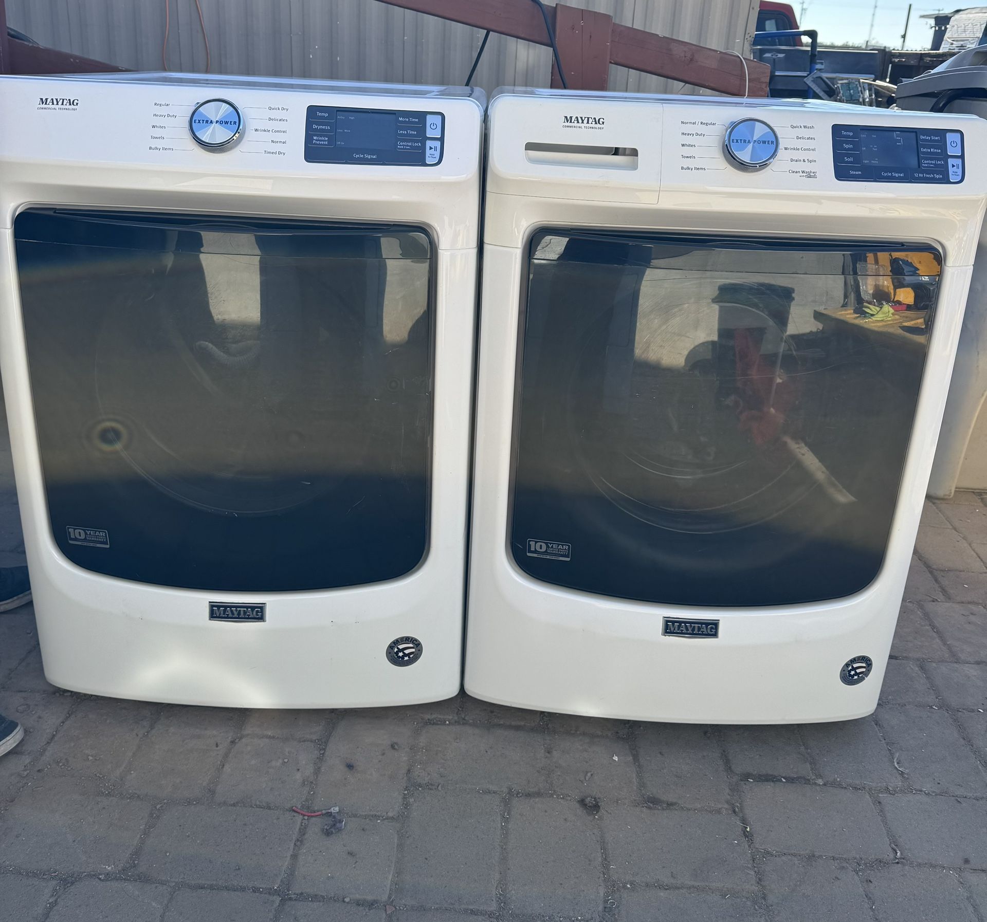 Front Load Washer And Dryer Set White Electric Maytag