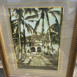 Large Framed Mediterranean Art