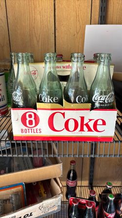 Coca Cola green bottles 8 pack