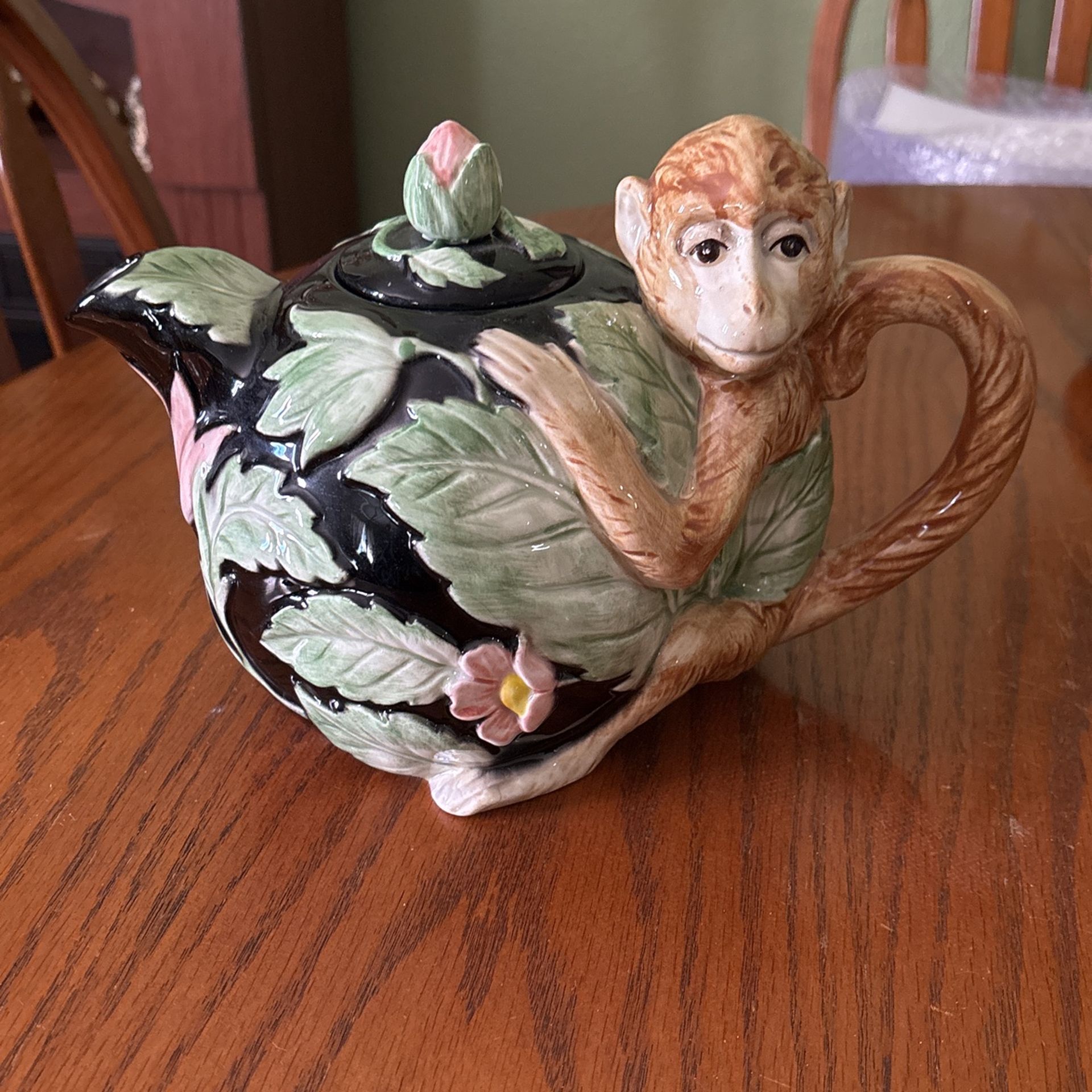 FITZ & FLOYD RAINFOREST MONKEY Tea Pot