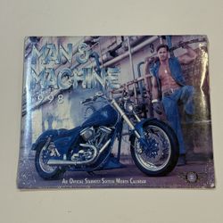 VINTAGE HARLEY-DAVIDSON 1998 MAN & MACHINE 16 MO CALENDAR MOTORCYCLE NEW SEALED