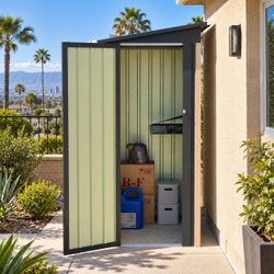 Outdoor Metal Storage Shed with Lockable Door