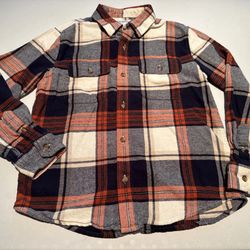 Old Navy Boys Flanel Plaid Long Sleeve Botton Down Shirt Top Kids Size  Xl Extra Large 14 16