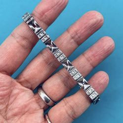 1920’s Art Deco Antique 925 Sterling Silver Bracelet