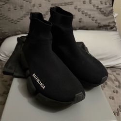 BALENCIAGA SPEED 2.0 RECYCLED KNIT SNEAKER IN BLACK