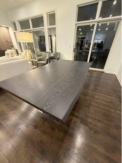 Nuevo Live-Edge French Oak Tabletop | Oxidized Grey | 40" x 72"