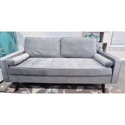 Brumback 69.7” Grey Velvet Sofa by Mercury Row