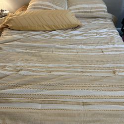 Queen bed: mattress + box spring + bed frame