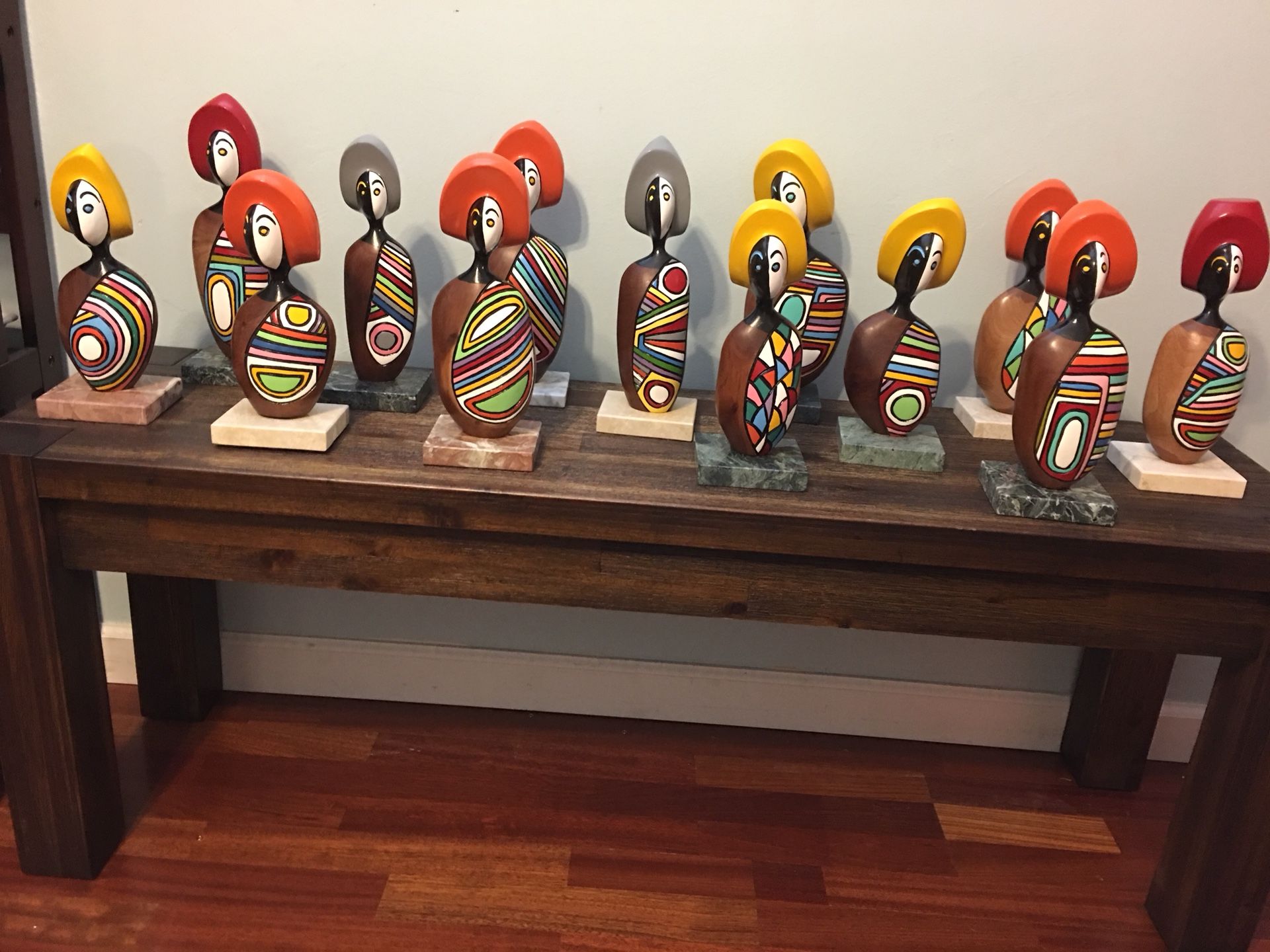 Original Set Frank Coronado Mahogany Sculptures from Dom Rep.