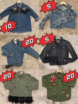 Women's Cool Denim & Utility Cargo Jackets Bundle (Sizes S/M/L)