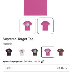 Supreme Target Tee Fuchsia Size Xl New $70 
